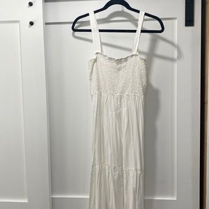 Women’s white smocked maxi dress